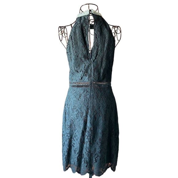 Francesca's Beaded Halter Neck Sleeveless Black Dress SZ M Party Cocktail Short - Picture 5 of 10